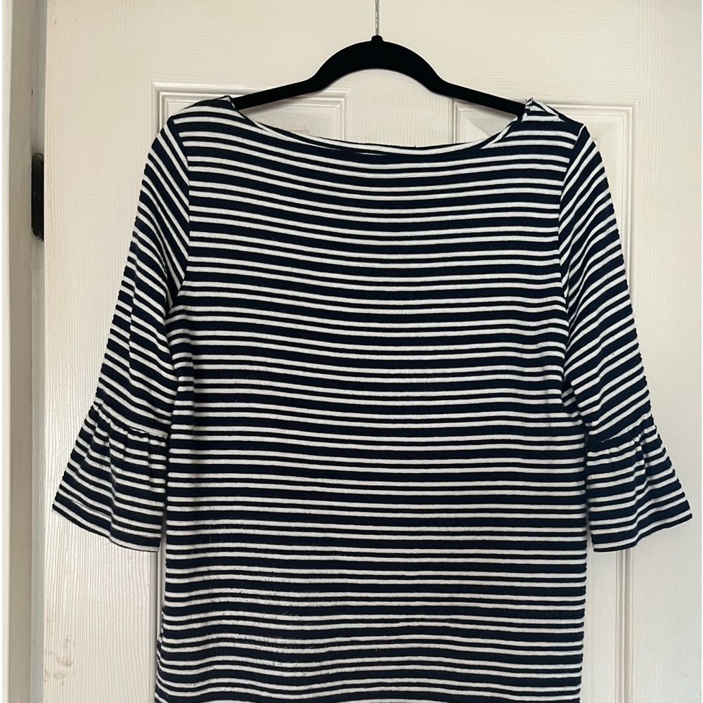 Pleione navy and white striped top. Size medium